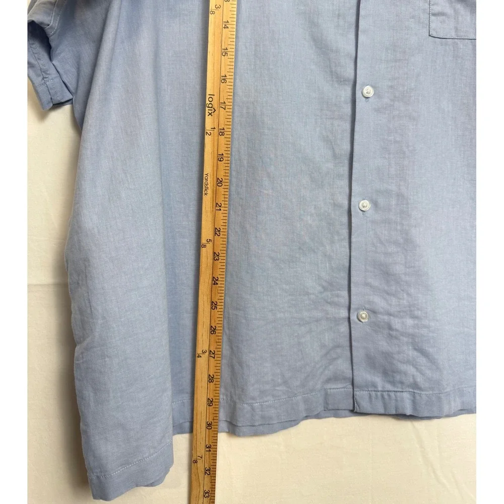 GAP Linen Blend Camp Men's Shirt XXL Blue NWT Button Up Pocket‎ Tropical XXL